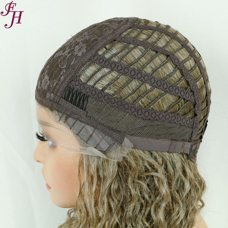 FH P13825 T part lace deep curly synthetic hair wig
