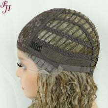 Load image into Gallery viewer, FH P13825 T part lace deep curly synthetic hair wig
