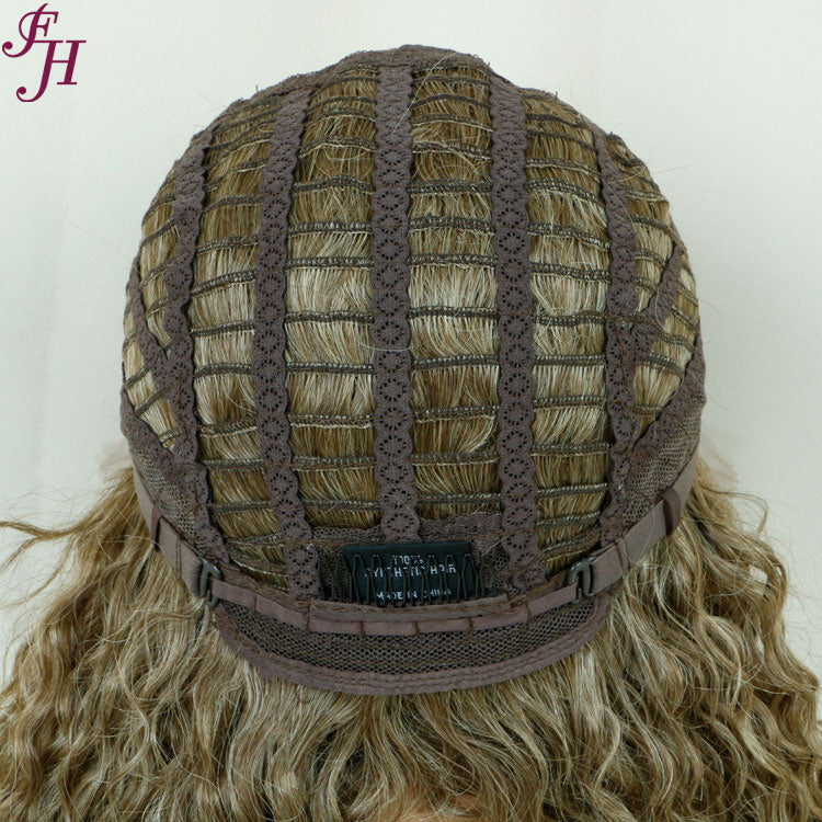 FH P13825 T part lace deep curly synthetic hair wig