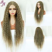 Load image into Gallery viewer, FH P13825 T part lace deep curly synthetic hair wig