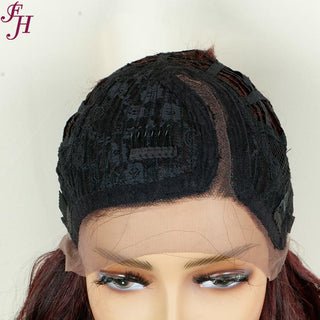 FHGZ P13826 ombre red color wavy synthetic wig