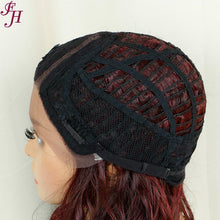 FHGZ P13826 ombre red color wavy synthetic wig