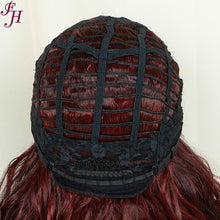 FHGZ P13826 ombre red color wavy synthetic wig