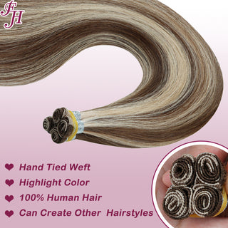 FH high quality P4-27 highlight hand-tied weft hair extensions