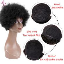 FH high quality 100% raw human hair short natural black wig