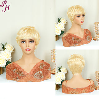 【Nikita】FH Q15726 613 blonde pixie cut machine made human hair wig