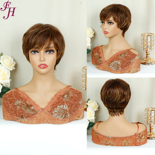 【Nikita】FH Q15727 wholesale machine made pixie cut human hair wig