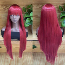 Load image into Gallery viewer, ✨2PCS 50% OFF✨ FHTK P13932 straight bang wig red color synthetic wig