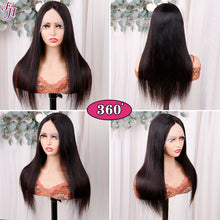 Load image into Gallery viewer, FH wholesale natural black human hair straight 13x1 lace wig