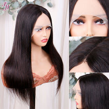 FH wholesale natural black human hair straight 13x1 lace wig