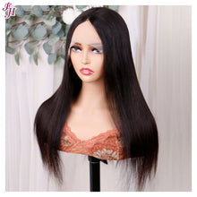 FH wholesale natural black human hair straight 13x1 lace wig