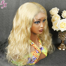 Load image into Gallery viewer, FH 4x4 transparents lace 613 blonde body wave lace closure wig