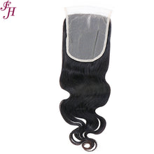 FH three body wave human hair bundles with one 5x5 closure