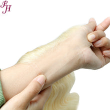 FH 613 blonde raw human hair 4x4 body lace closure