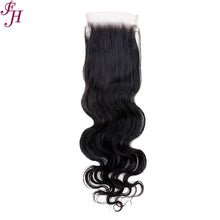 FH human hair 4x4 body wave lace closure