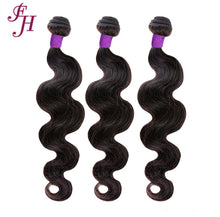 Load image into Gallery viewer, FH three pieces human hair extension black body wave bundles