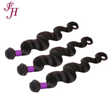 Load image into Gallery viewer, FH three pieces human hair extension black body wave bundles