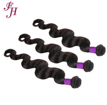 Load image into Gallery viewer, FH three pieces human hair extension black body wave bundles