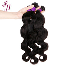 Load image into Gallery viewer, FH three pieces human hair extension black body wave bundles