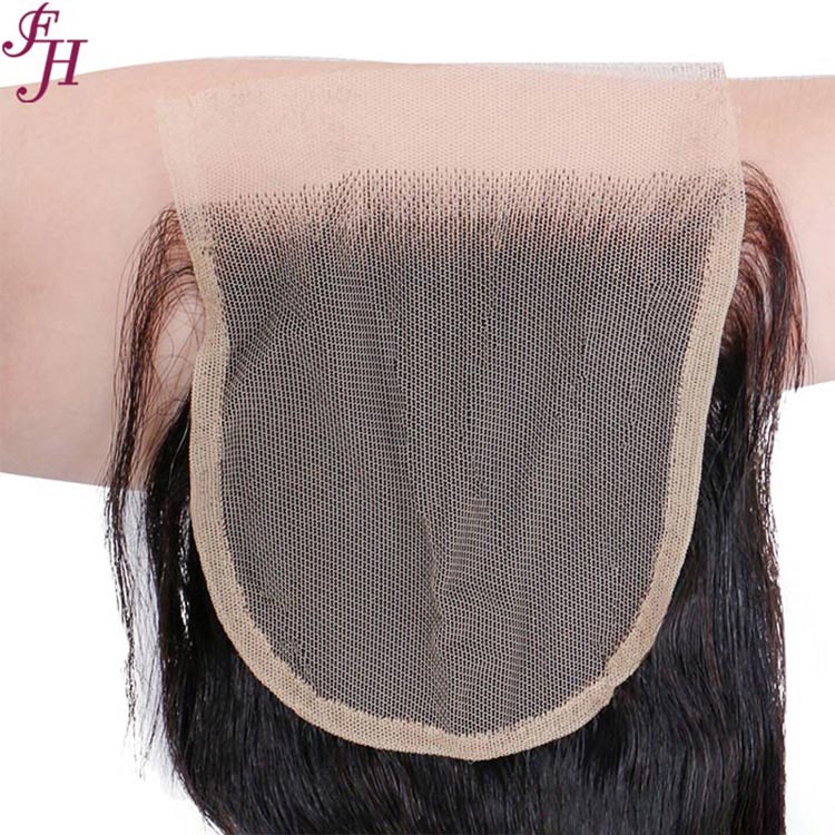 FH human hair 4x4 body wave lace closure