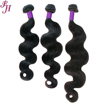 FH three body wave hair bundles with one 13x4 lace frontal