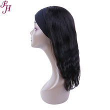 Load image into Gallery viewer, FH natural black body wave virgin ubprocessed human hair wig headband wig