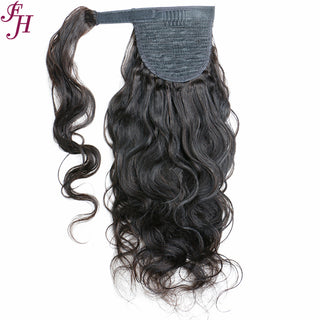 FH 100% virgin human hair body wave velcro ponytail