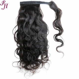 FH 100% virgin human hair body wave velcro ponytail