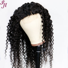 Load image into Gallery viewer, FH factory price raw hair deep curly 13x4 HD lace frontal wig human hair wig