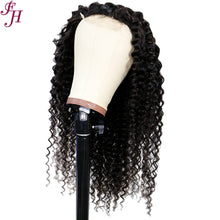 Load image into Gallery viewer, FH factory price raw hair deep curly 13x4 HD lace frontal wig human hair wig