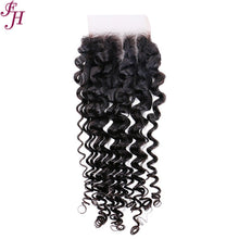 FH human hair 4x4 deep wave lace closure