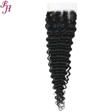 Load image into Gallery viewer, FH three deep wave human hair bundles with one 5x5 closure