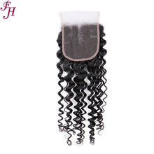 FH human hair 4x4 deep wave lace closure