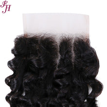 FH human hair 4x4 deep wave lace closure