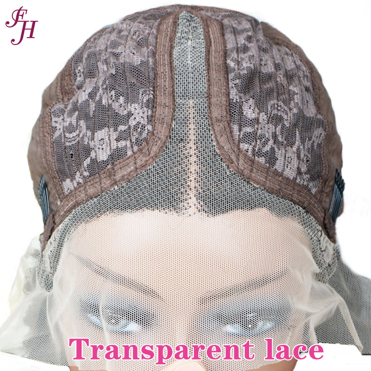 FH natural black deep curly short bob human hair lace frontal wig