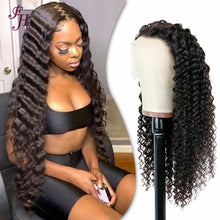 FH human hair wig natural hair 13x4 lace frontal deep wave lace front wig