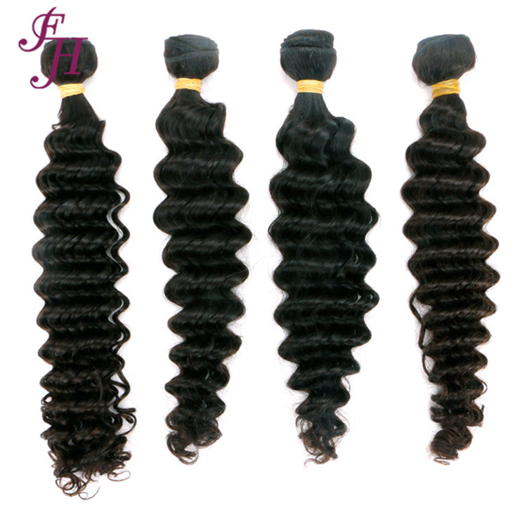 FH one piece real remy virgin deep wave human hair bundles