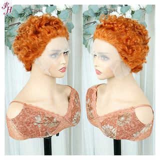 FH wholesale ginger color lace frontal human hair wig
