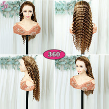 Load image into Gallery viewer, FH 13x4x4 highlight deep wave human hair lace frontal wig