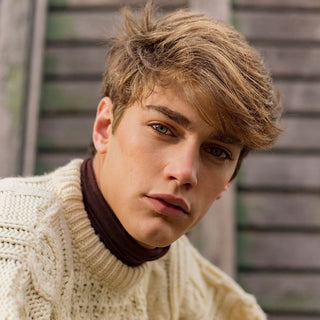 Creamily Men's Wig Short Brown Wig Hair Replacement Wigs 549