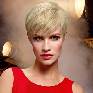 Creamily Short Pixie Hair Wigs Mixed Blonde Natural Straight Synthetic Wigs 329
