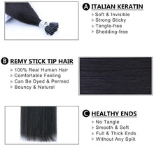Load image into Gallery viewer, FH fast delivery natural black human hair i tip hair extensions