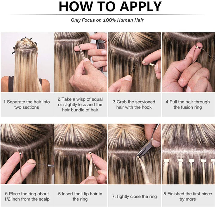 FH fast delivery natural black human hair i tip hair extensions