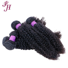 FH three piece raw indian virgin kinky curly human hair bundles