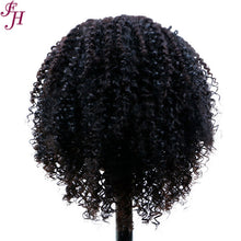 Load image into Gallery viewer, FH natural black raw virgin human hair wig kinky curly 4x4 13x4 transparent lace frontal wig