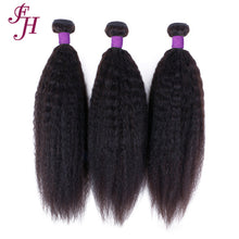 FH three pieces kinky straight brazilian human hair bundles