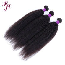FH three pieces kinky straight brazilian human hair bundles