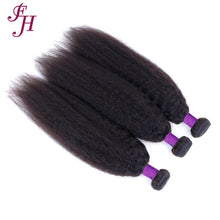 FH three pieces kinky straight brazilian human hair bundles