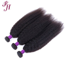 FH three pieces kinky straight brazilian human hair bundles