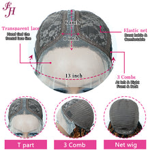 Load image into Gallery viewer, FH kinky straight T part bob wig 1B&amp;30 human hair wig